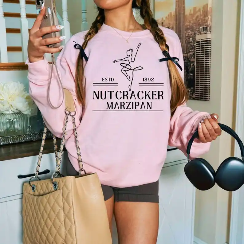 Maçapão moletom quebra-nozes ballet moletom na moda chumbo papel vestuário bailarina presente das mulheres temporada ensaio aquecer roupa