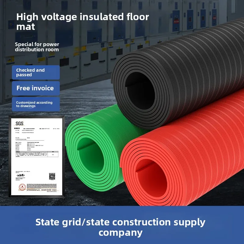 

High Voltage Insulation Rubber Mat Anti Slip Wear Resistant Shock Absorbing Industrial Rubber Sheet