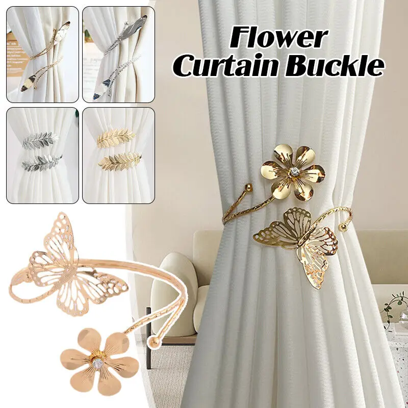 Flower Butterfly Curtain Tieback Twist Bough Rope Open up Curtain Holder Clips Curtain Holder Drapes Holdback Buckle Clip New