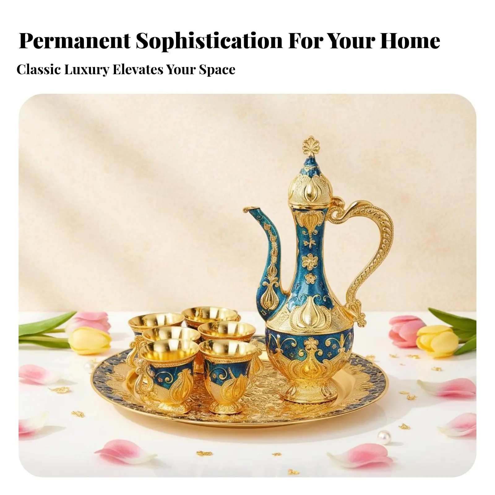 

Набор для напитков из 8 предметов: винтажный декантер из цинкового сплава с рельефным узором, декоративный металлический набор для напитков