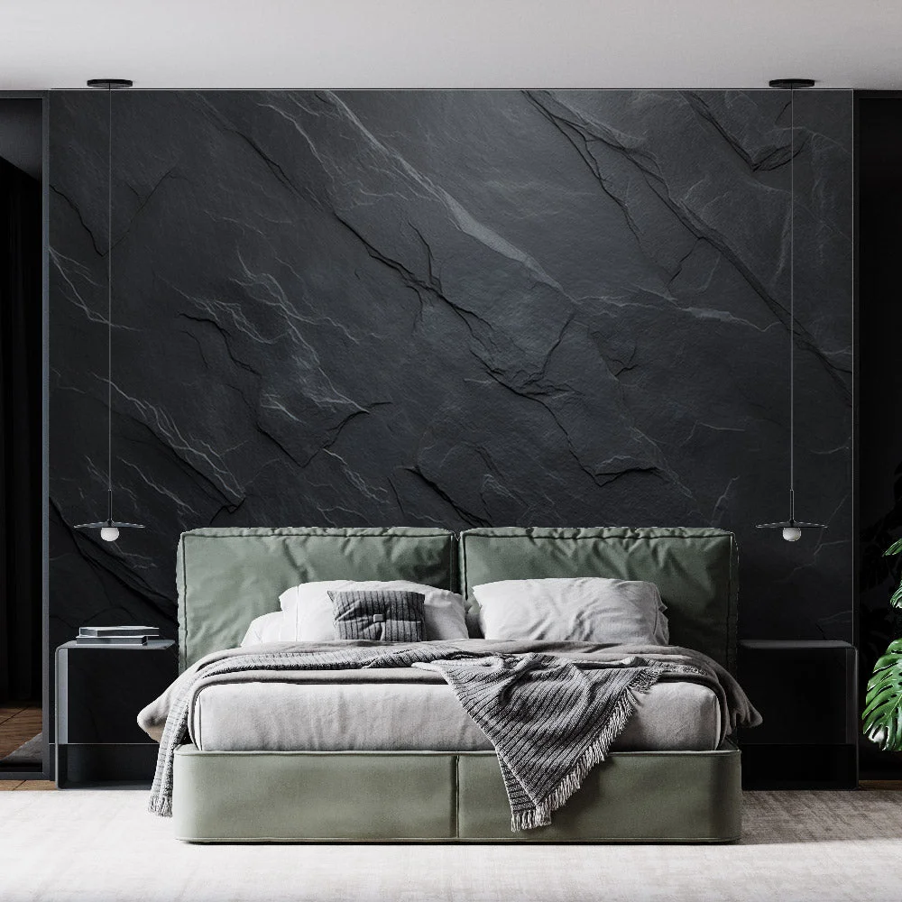 

Milofi пользовательские 3D печатные обои с имитацией шифера черно-серая фреска