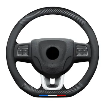 適用於賓士ABCESV R-Class C43 CLA GLA GLB GLC GLK SLK SL Vito汽車防滑碳纖維真皮方向盤套 8 最佳銷售 Argos方向盤套 - №7