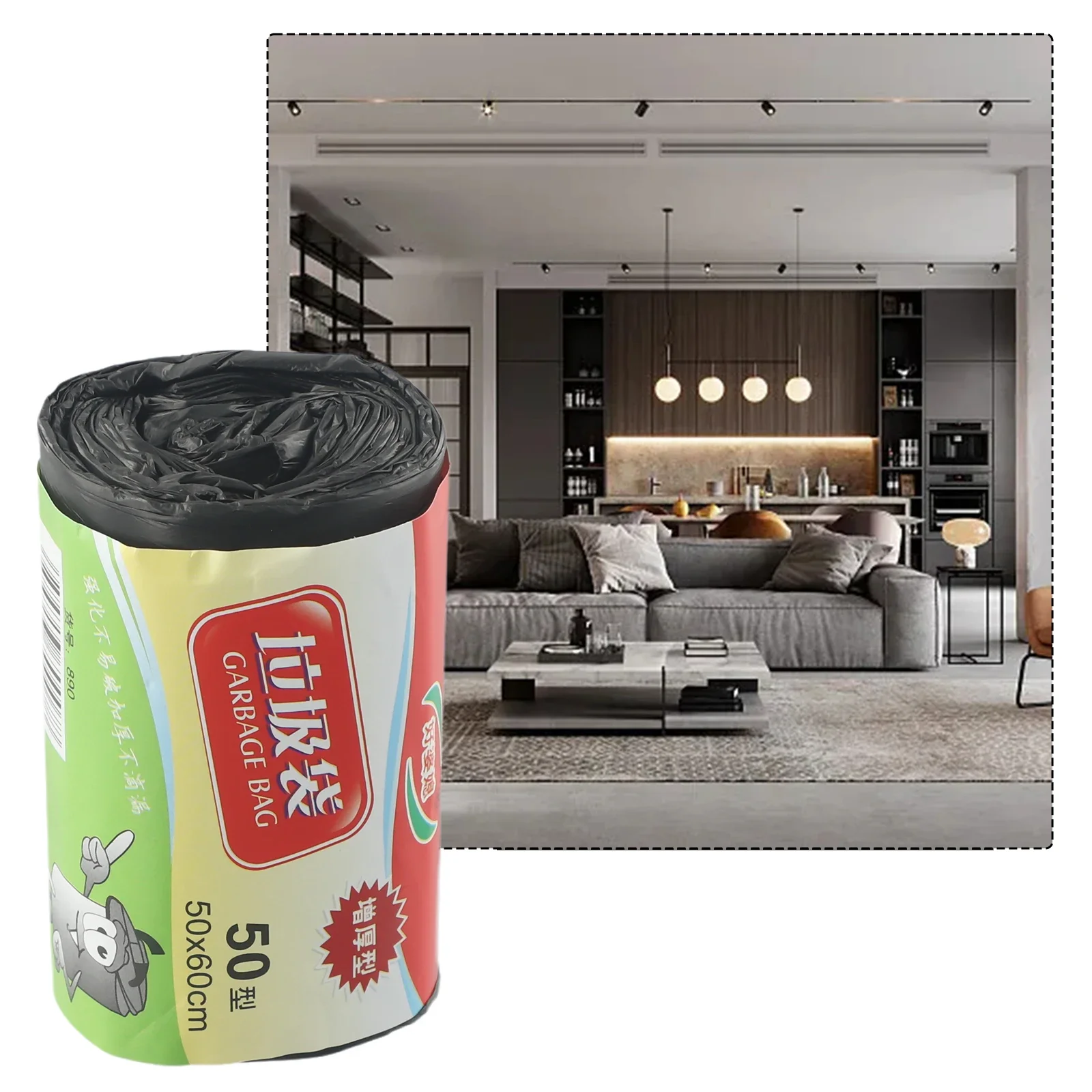 Household Black Rubbish Bag Household Thick Garbage Bag For Kitchen Points Off Trash Can Bin Rubbish Disposable Plastic Bags