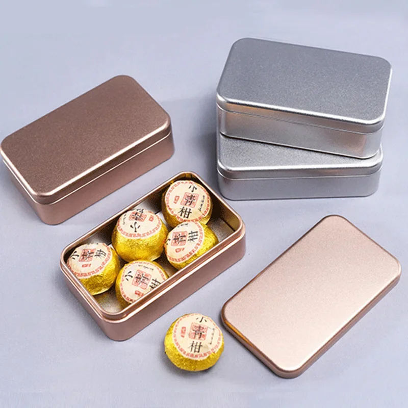 6pcs Metal Tin Box Tea Sugar Coffee Beans Coin Storage Boxes Portable Tinplate Cases Food Packaging Container Kitchen Supplies