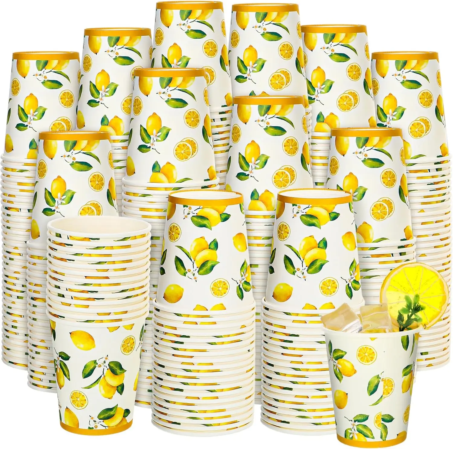 

200 Pcs Lemonade Paper Cups Disposable Lemonade Stand Cups Bathroom Mouthwash Drinking Disposable Cups for Summer Party