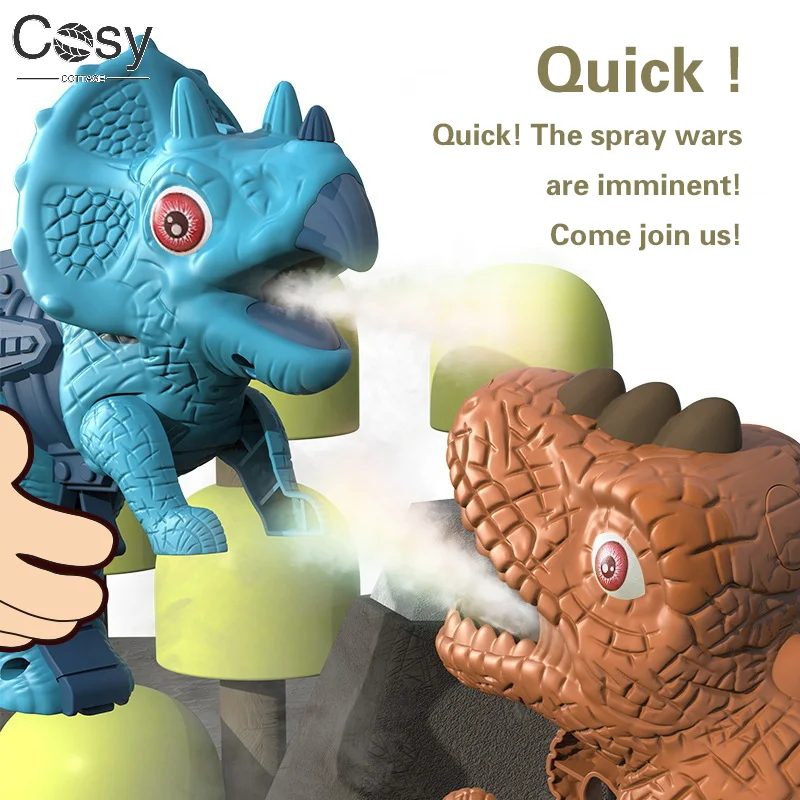 

Children's Electric Fire Breathing Dinosaur Spray Gun Net Red Tyrannosaurus Rex Triceratops Animal Sound Light Christmas Gift
