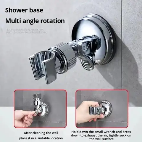 Adjustable Shower Rack Suction Cup Type Lotus Canopy Bracket Handheld Shower Head Bathroom Nozzle Fixed Base
