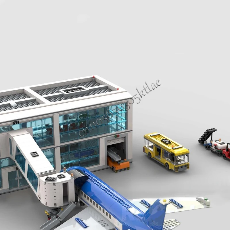 2984 pièces maison rue aéroport régional MOC personnaliser bloc de construction modulaire populaire technologie Simple bricolage anniversaire jouet cadeau