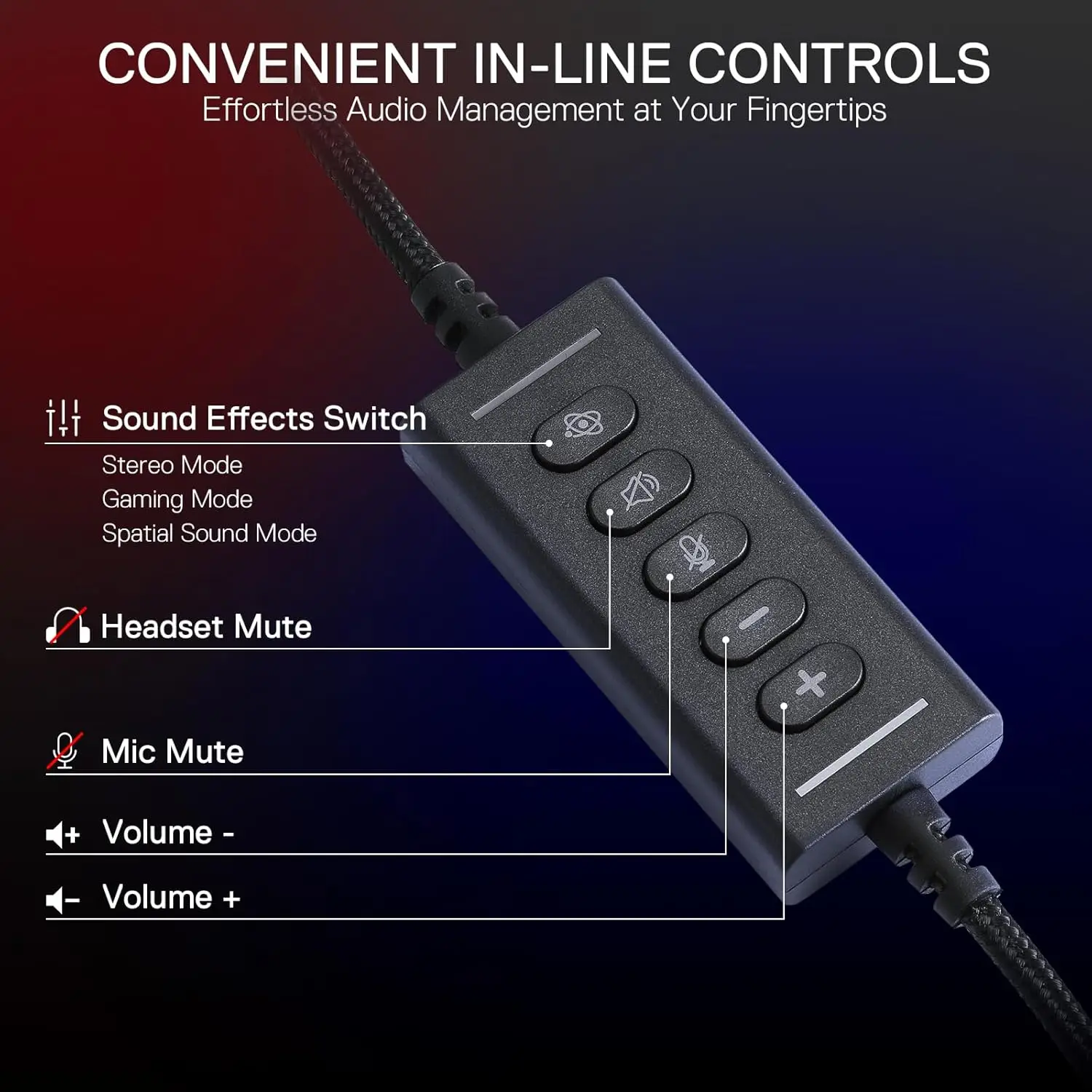 محرك الألعاب السلكي Redragon H730 USB مقاس 53 مم، 360 درجة °   صوت مكاني، سماعة ميكروفون قابلة للفصل وخاصية إلغاء الضوضاء