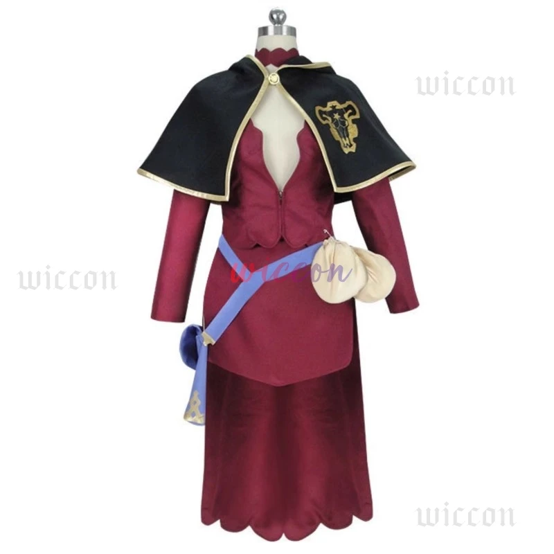 أزياء أنيمي فانيسا التأثيرية بلاك كلوفر فانيسا اينوكا التأثيرية أزياء شعر مستعار وقبعة قفازات فستان موحد بدلة للنساء البالغات