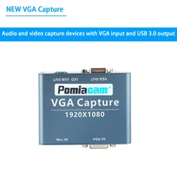 Converter VGA to USB Adapter Video Capture Card 3.0 USB 2.0 VGA -Compatible Video Recorder 1080P VGA Loop Output