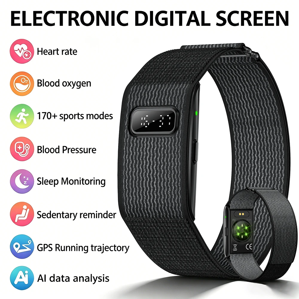 

New Sport GPS Trajectory Smart Bracelet Men Women Heart Rate Blood Pressure Health Monitoring Smartwatch Time Display Smart Cock