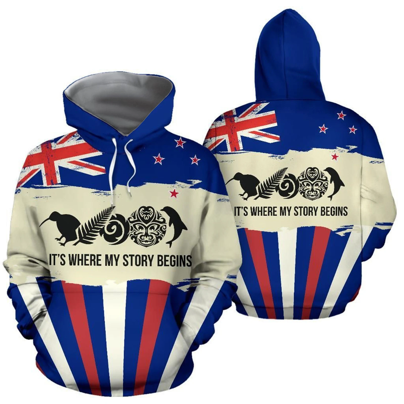 

HX Australia Hoodies It's Where My Story Beging Sweatshirts National Regional Flag Printed Coats Casual Pullovers Tops