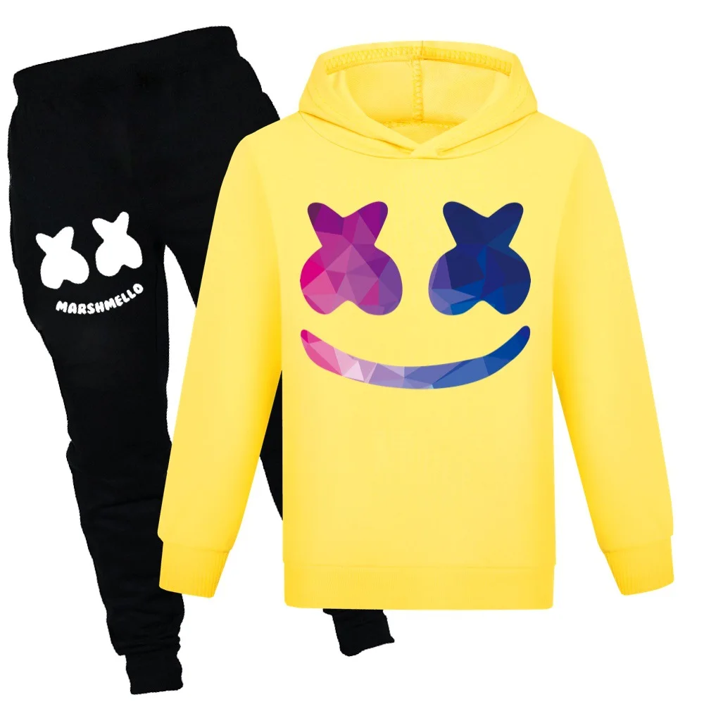 Spring Season Autumn DJ Marshmello Clothing Set Kids Hoodies and Pants Suit Toddler Boys Tracksuit Teen Girls Casual Outfits926