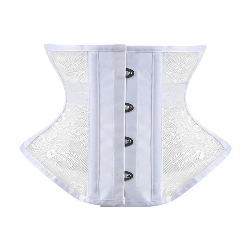 Lace Underbust Corset Gothic Busteris and Corsets Short Torso Waist Trainer Hourglass Waist Cincher Sexy Corselet Black White