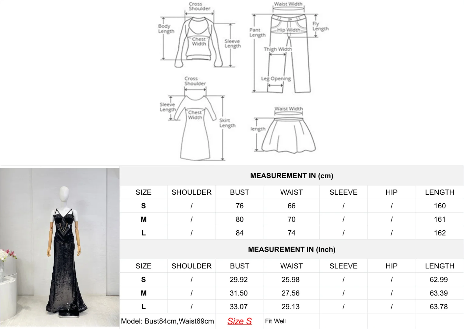فساتين ماكسي نسائية ذات ترتر أسود بدون أكمام وظهر مكشوف للحفلات