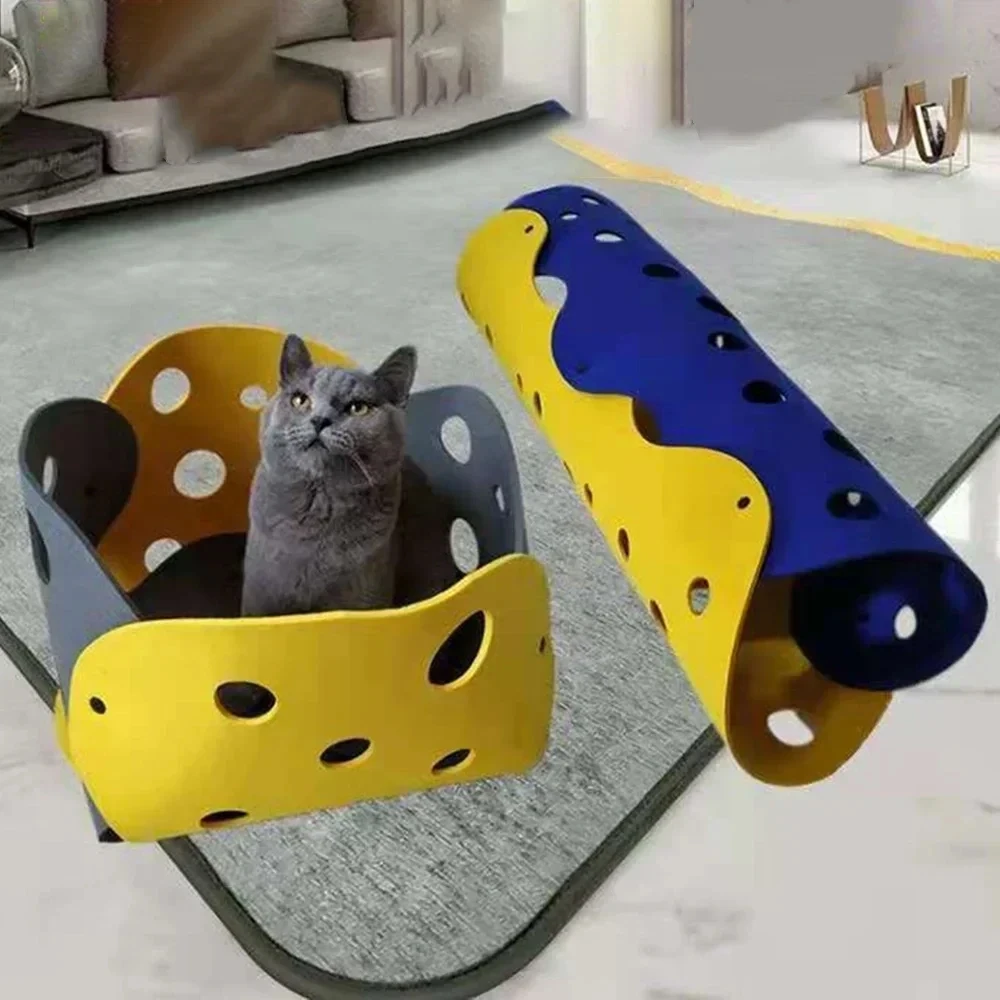 99 Formen Spleißen Katzentunnel Filz Pom Nest Verformbares Kätzchenspielzeug Zusammenklappbares Rohrhaus DIY Interaktives Haustier Pusskatze Betten Matten – Detail 22