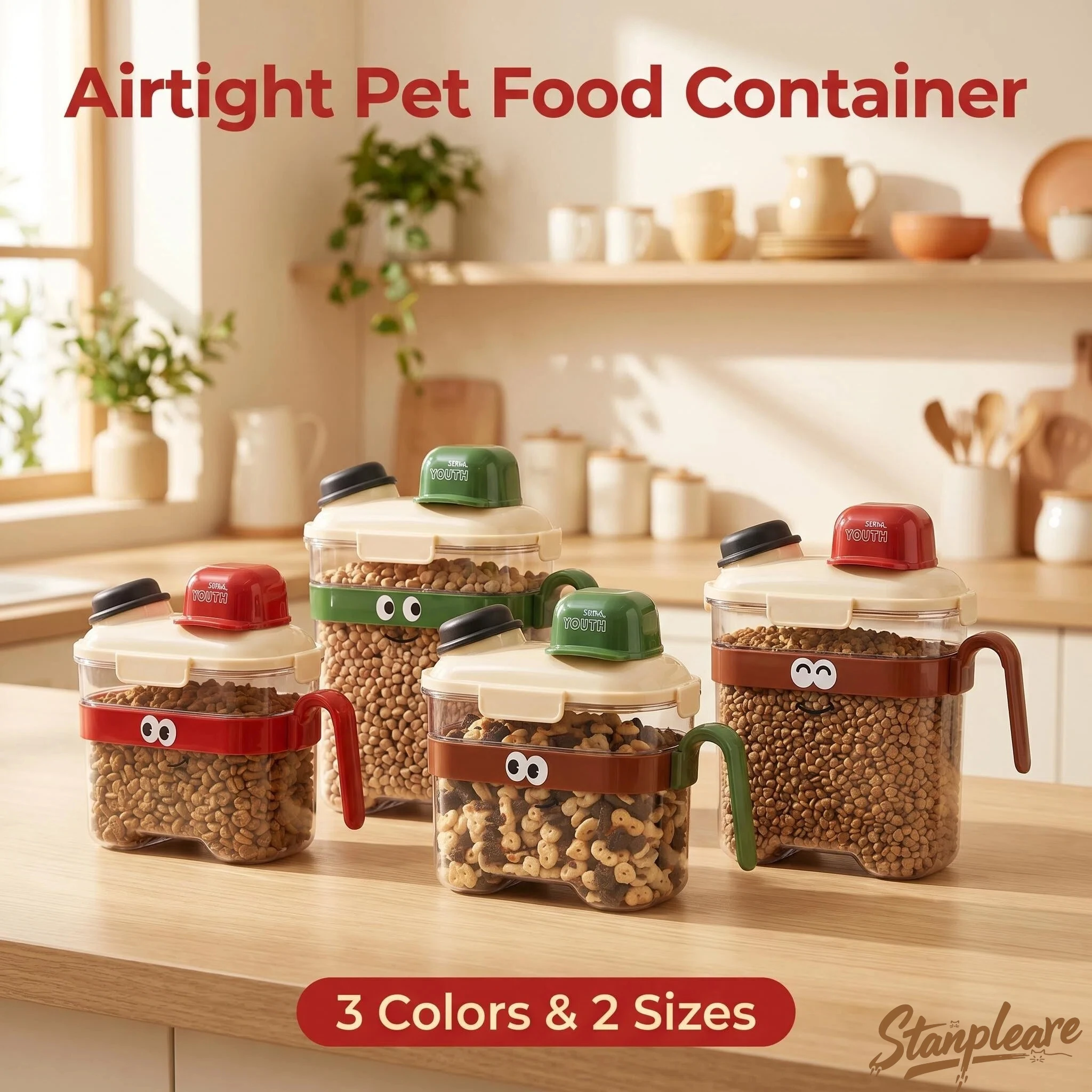 Transparent Airtight Pet Food  - đánh giá và giá Food Storage Jars Airtight