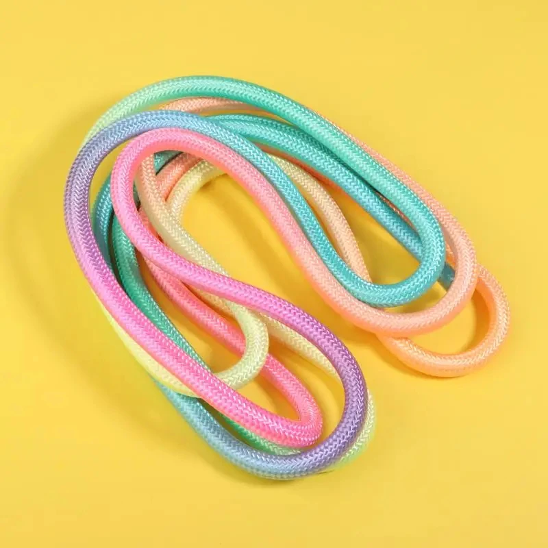 3M Gymnastik-Seil Springseil Fitness Regenbogenfarbenes Sporttrainingsseil Rhythmische Gymnastik-Seil Sportzubehör