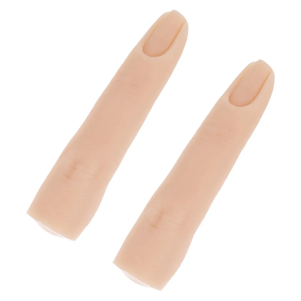 

2 шт. силиконовые тренировочные пальцы-манекены для маникюра, реалистичная рука-манекен для отработки навыков наращивания ногтей
