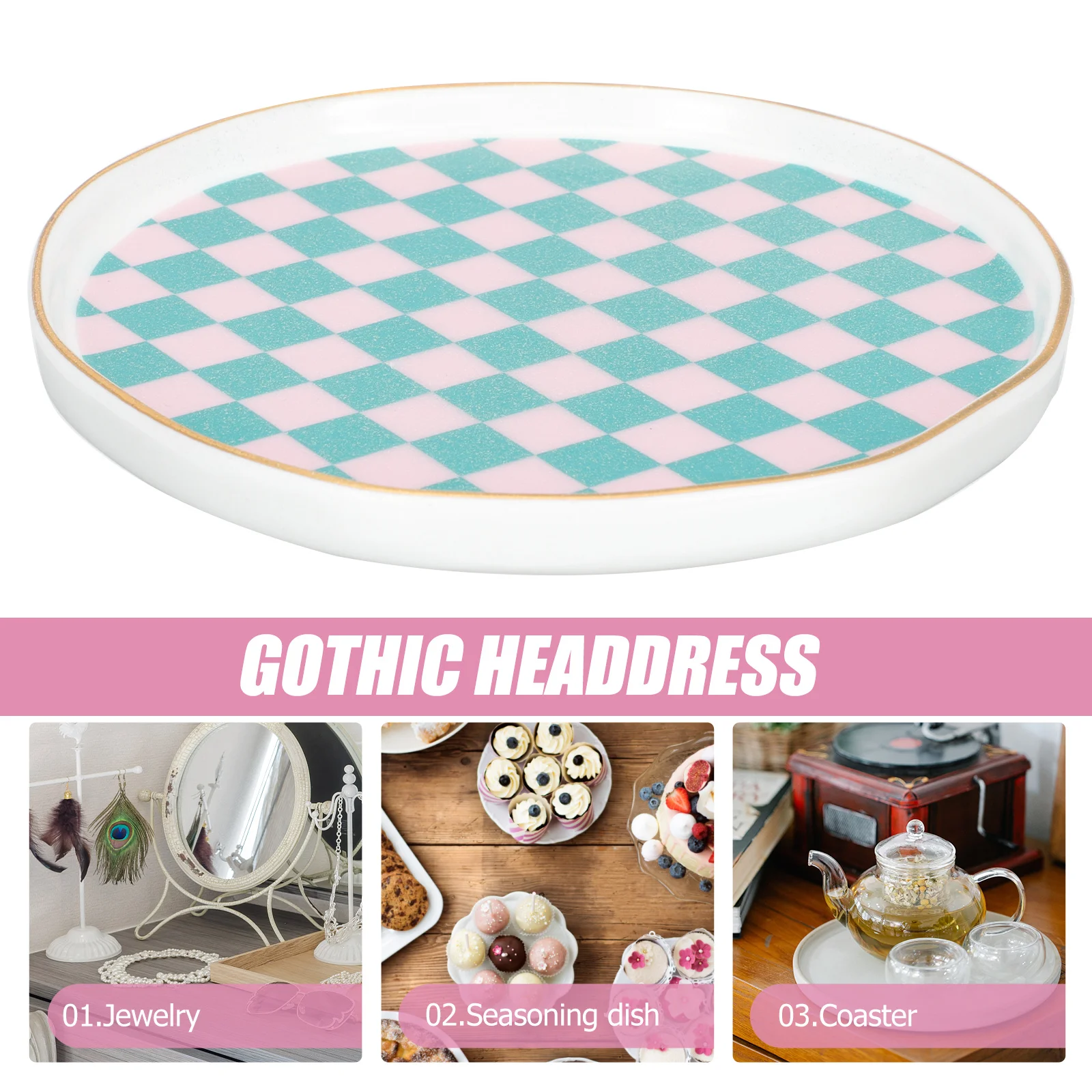 

Керамическая тарелка для ювелирных изделий в скандинавском стиле, прочная декоративная тарелка для косметики, органайзер для безделушек на туалетном столике, ванной комнате