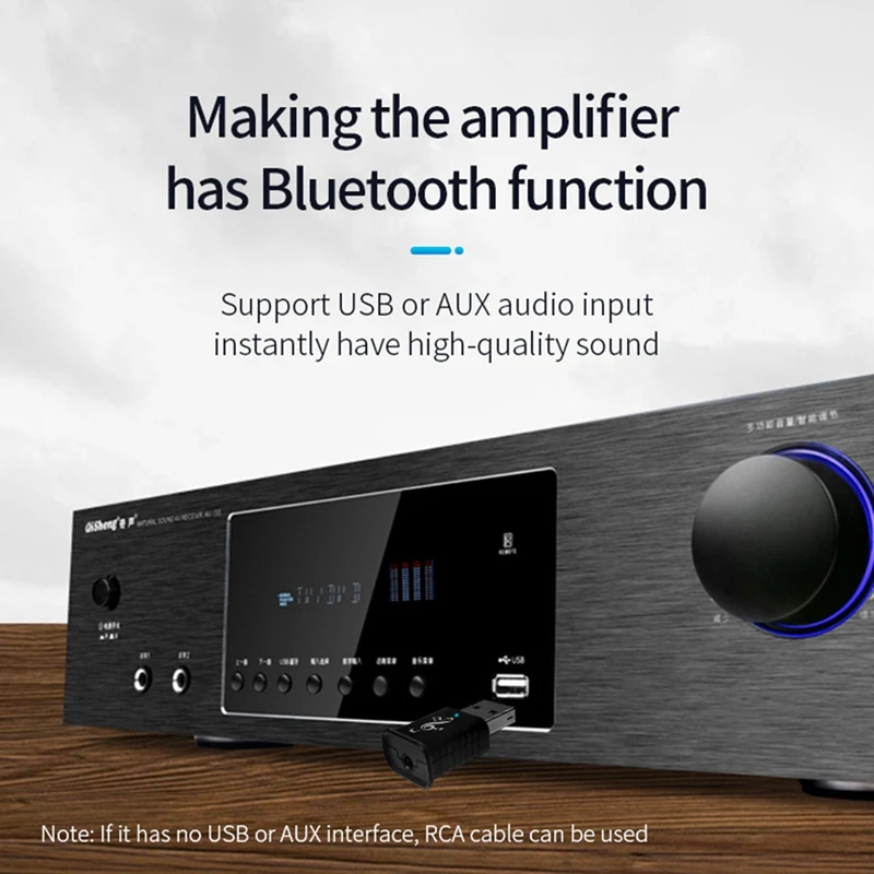 บลูทูธ 5.0 เครื่องรับสัญญาณเสียง 5.0 เครื่องรับสัญญาณเสียงระบบสเตอริโอ USB 5.0 USB Audio Adapter ตัวรับสัญญาณไร้สาย