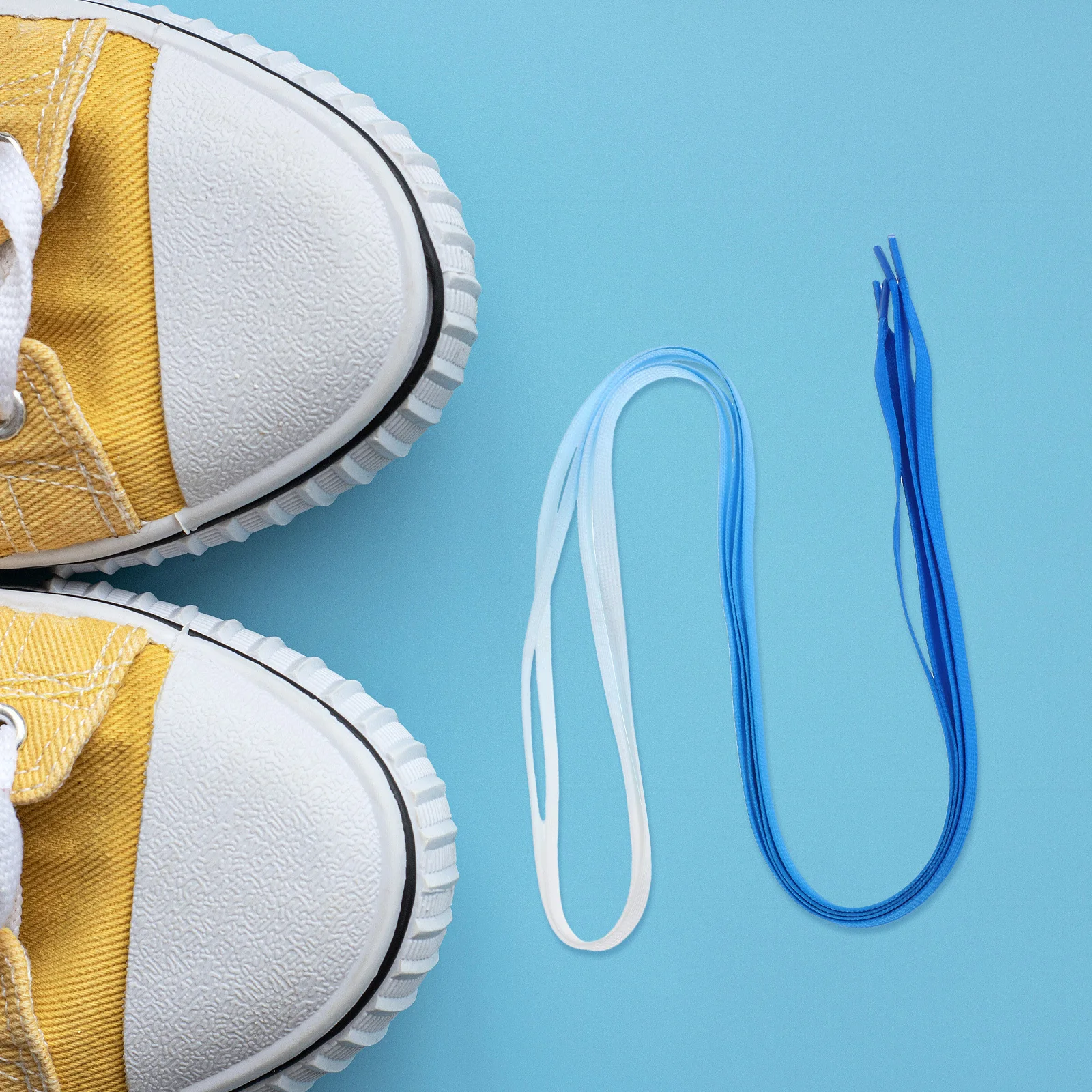 1 زوج أربطة الحذاء البوليستر شقة التدرج اللون طويلة الأمد للأحذية الرياضية الأحذية الرياضية استبدال الأربطة عارضة قماش ربطات الأحذية