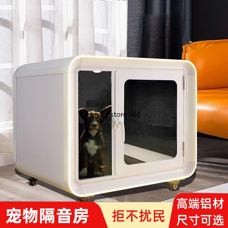 Soundproof Box Cover Cage Glass Room Indoor Pet Soundproof Room Movable Mini Kennel Cat