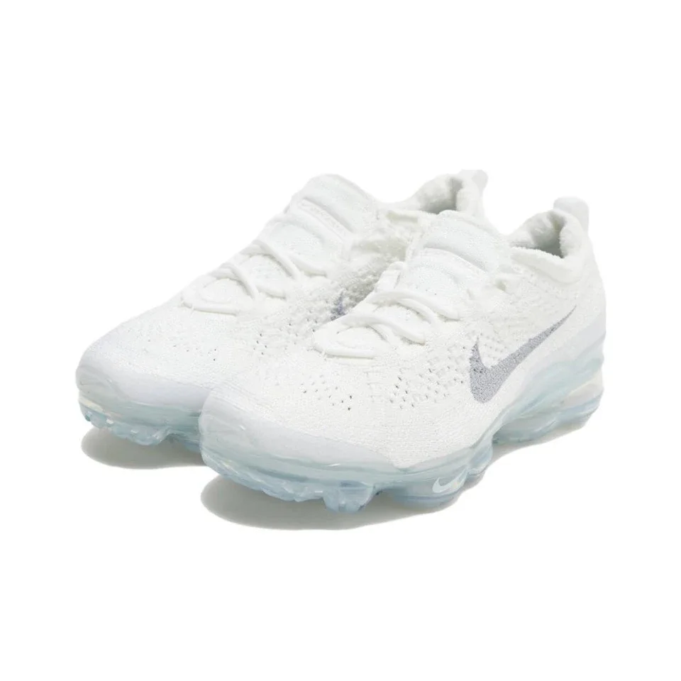 Nike VaporMax 2023 Men's and Women's Running Shoes Sports Fitness Fabric Anti-slip Wear-resistant Lightweight Low-top White Gray