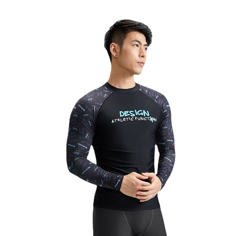 SABOLAY Men Rashguard Lycra Super Elastic Long Sleeve Surfing Diving Swim Sunscreen UV Quick Dry Swimwear Protect T-shirt Pants