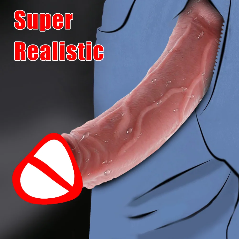 Super Real Skin Silicone Big Huge Dildo Realistic Suction Cup Cock Male Artificial Rubber Penis Dick Sex Toys for Women Vaginal