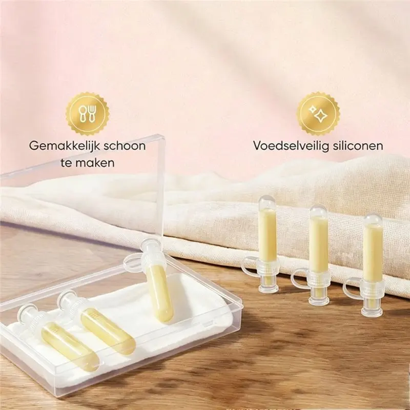 

CYGJ-Reusable Breast Milk Collector, Heat& Freezer Resistant, Leakproof 6Ml/6Pcs Colostrum Collector Kit Cleaning Brush