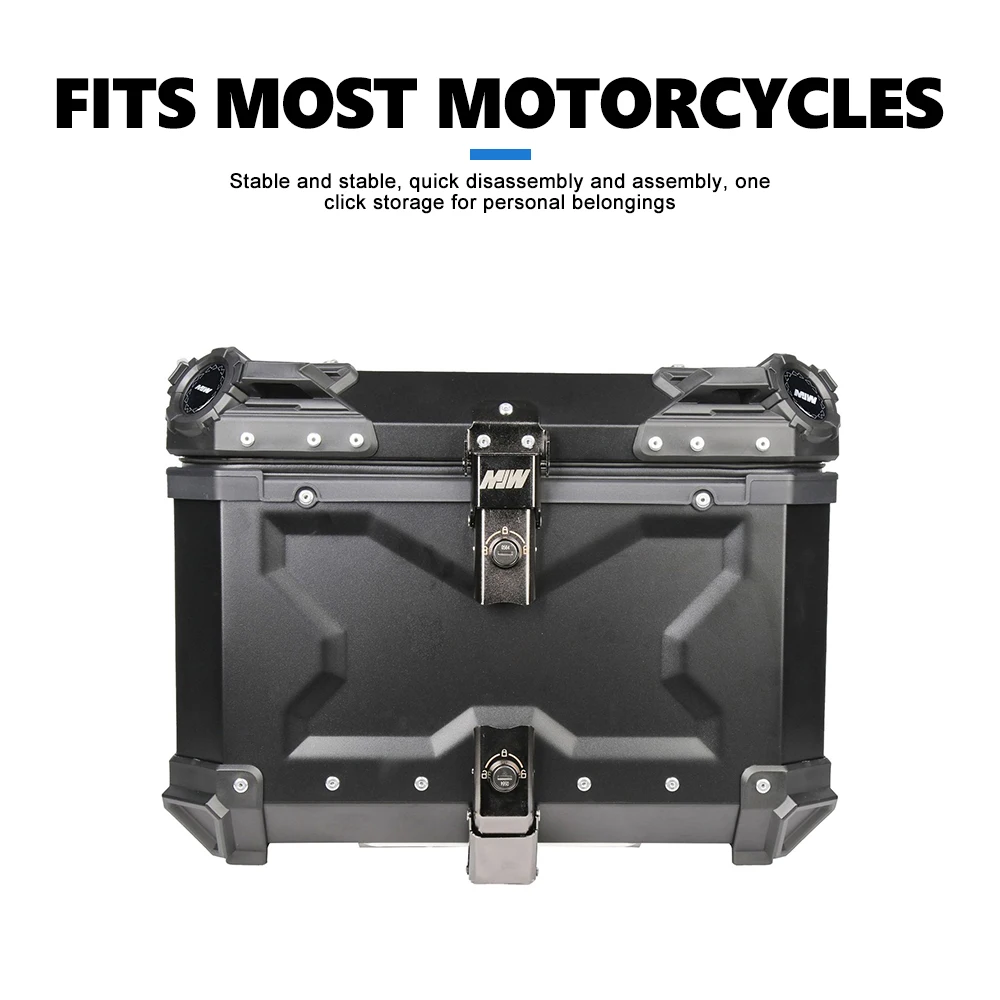 Motorcycle Corner Aluminum Alloy Pattern Box Universal Type Waterproof Shockproof  Embossed Motorcycle 45L Travel  Side Box