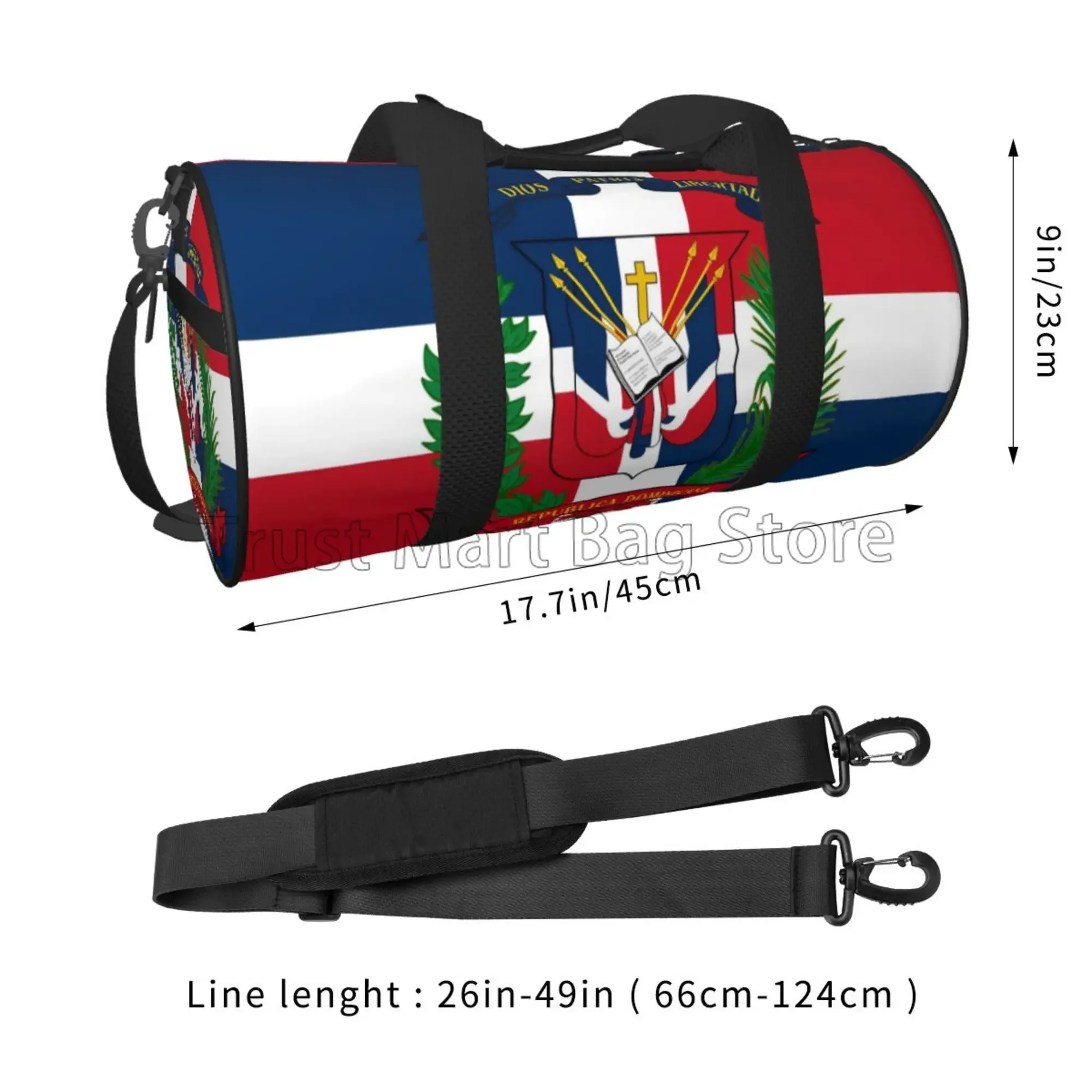 도미니카 공화국 국기 여행 더플 숄더 백 요가 체육관 피트니스 가방 캔버스 주말 가방 스포츠 토트