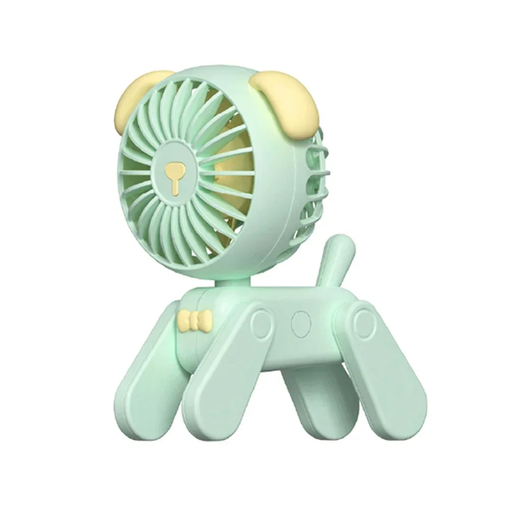 Enfriador de escritorio con forma de perro, ventilador de escritorio pequeño con forma de ciervo, portátil, recargable para viajes, miniventilador práctico para niños