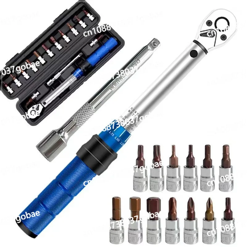 

Установленный регулируемый динамометрический ключ кг, высокоточный крутящий момент, инструмент для обслуживания велосипеда, набор из 15 предметов