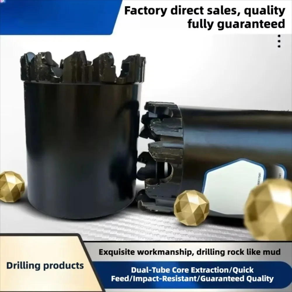Double Tube Internal Thread Core PDC Bit Hot Pressed Diamond Core Drill Bit For Geological Rock Coring