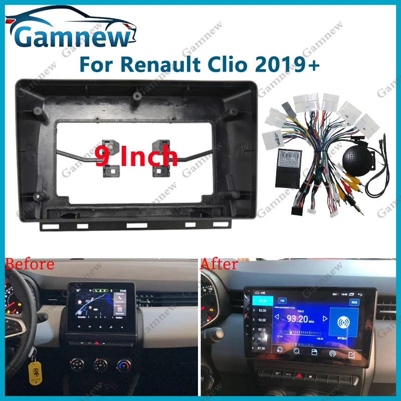 9 Inch Car Frame Fascia Canbus Box Adapter Android Radio Dash Fitting Panel Kit For Renault Clio 5 Lutecia 2019-2023