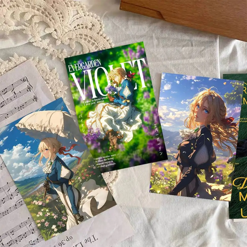 pretty girl Anime V-violet E-evergarden DIY Sticky Poster Whitepaper Prints Posters Artwork Vintage Decorative Painting