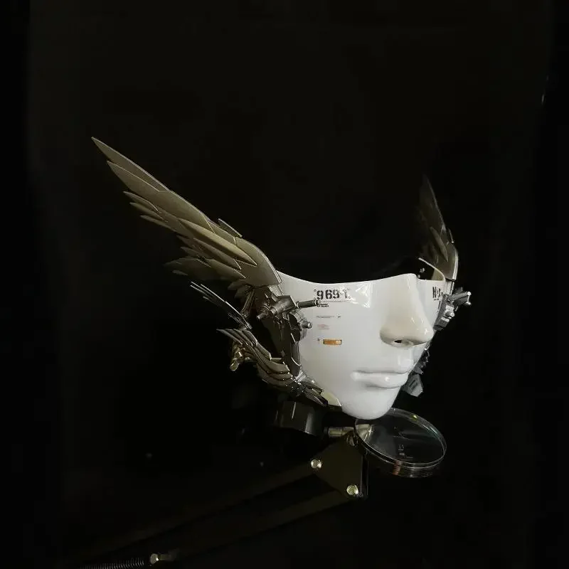 

Mechanical Ji Cyberpunk Gundam Modified Half Face Trend Mask MG Freedom 2.0 Concert Electronic Music Festival Support