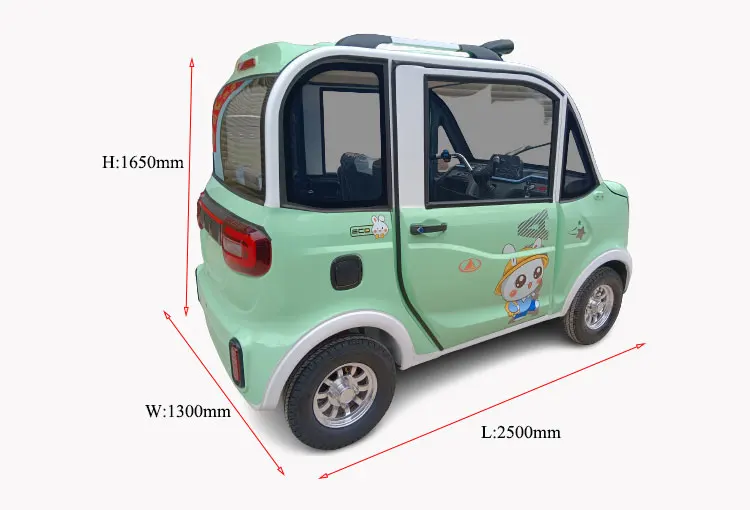 One person electric car 2  doors 4 wheel electric mini car for adult with  steering wheel