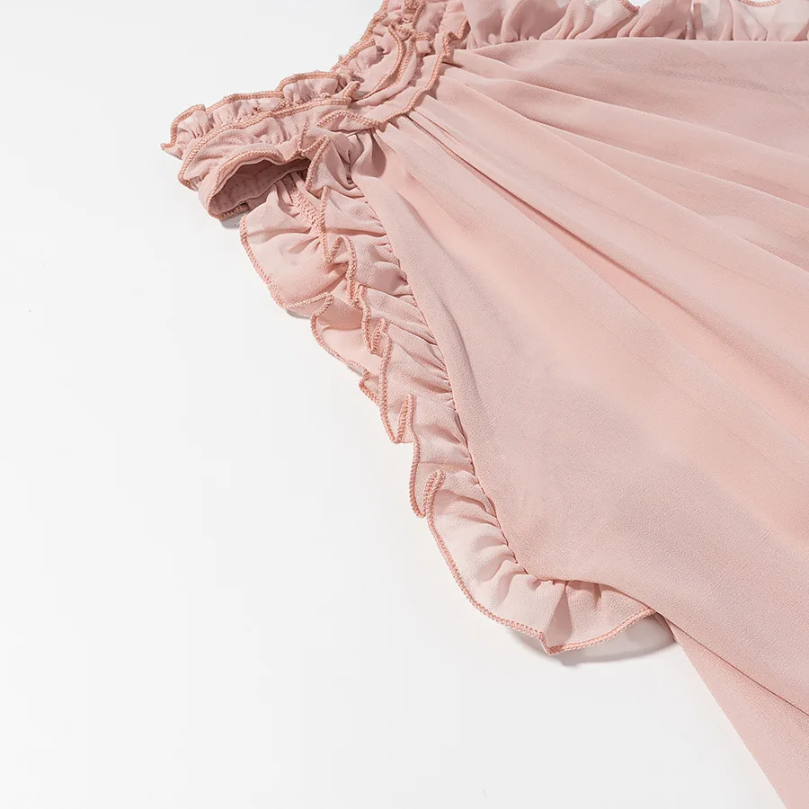 2025 Holiday Style Summer Women's Skirt Set Bohemian Beach Casual Outfits Irregular Ruffle Vest + Mini Skirt 2-Piece Set