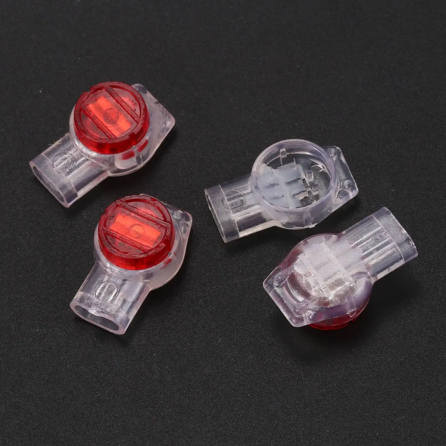 Connecteurs de fil à 3 ports pour Gel Splice UR, rouge et transparent, 55 pièces