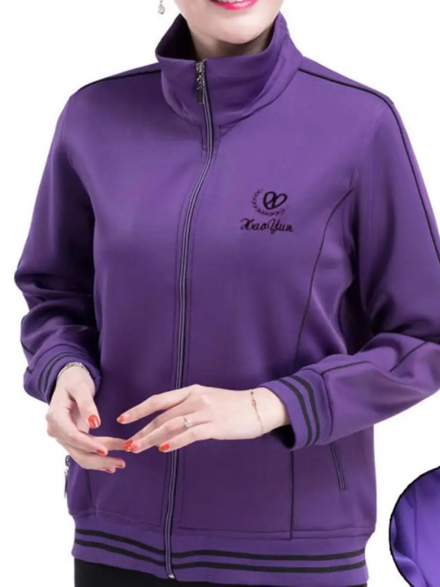 Losse Faionable Sportkleding Sweatshirt voor Middelbare Leeftijd En Ly Vrouwen Lente Herfst Sle Casual Bovenkleding Open Vest