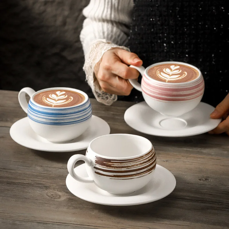 Professional Espresso Cup Set 80ml Color Glaze Ceramic Latte Art Mug For Barista Competition Home Coffee Bar High Grade Teacups