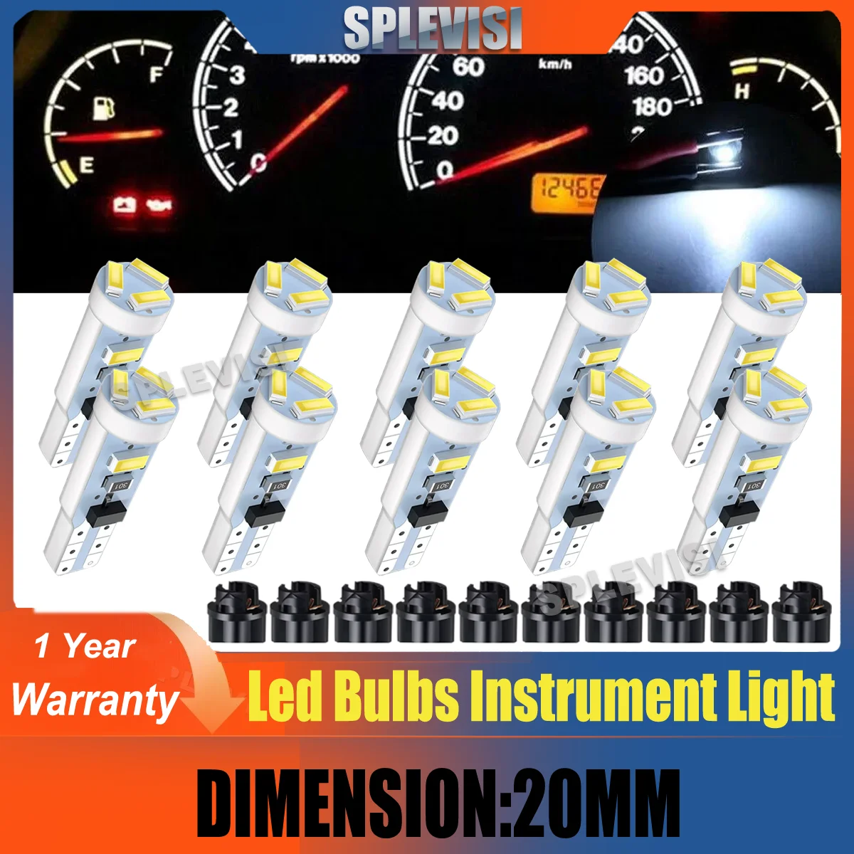 

T5 5SMD-3014 Led car instrument light bulbs with socket ice blue green red white pink purple yellow Dash Cluster Light bulbs