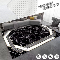 Marble Large Carpet for Living Room 160x230 Black Light Luxury Decoration Study Area Rug Washable Y2k Bedroom Home Mats Non-slip
