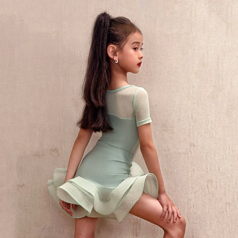 Ballroom Latin Dance Outfit Two-piece Set Summer Practice Wear High-end Style Stage Costume Elegant Dance Apparel Show Training