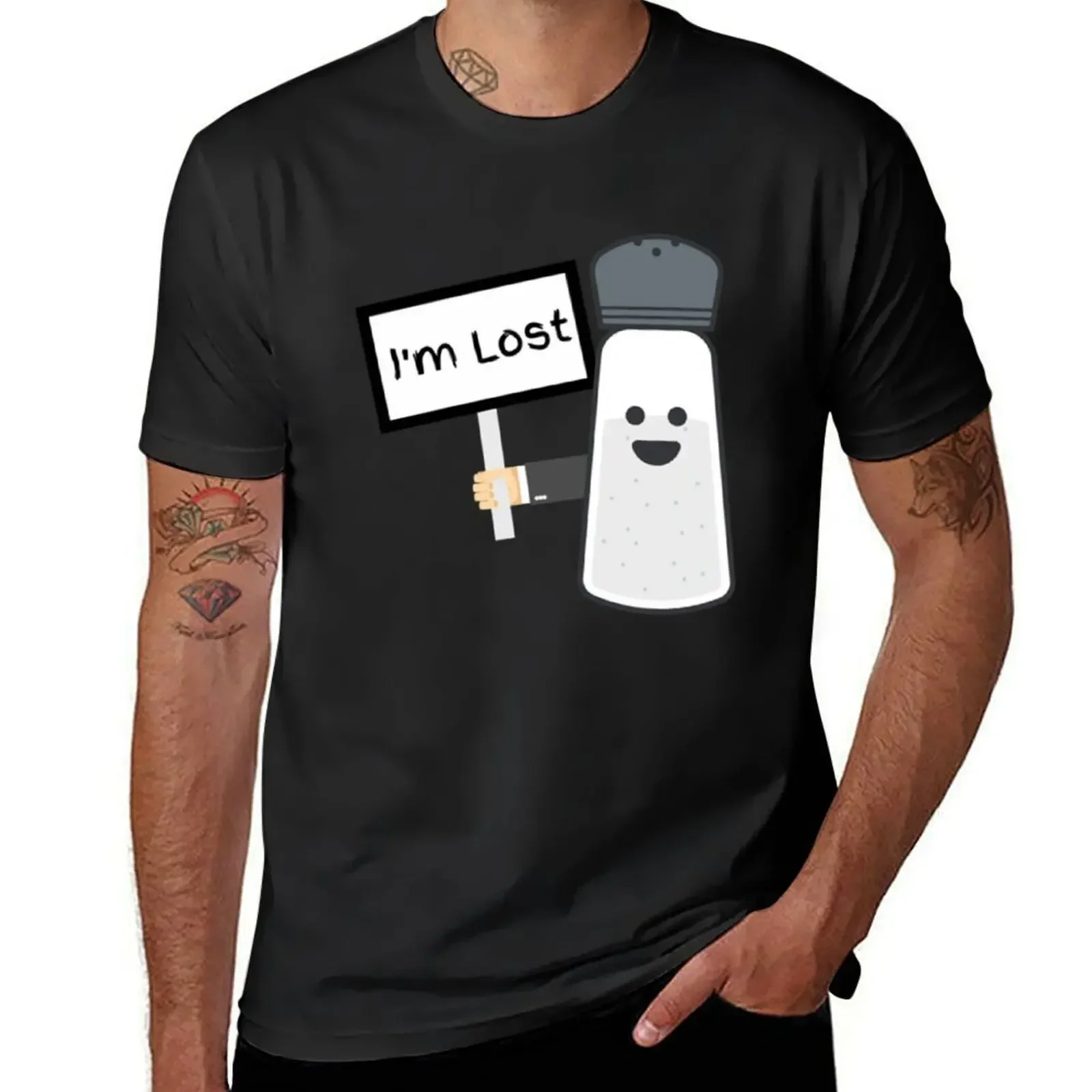 Lost shaker of salt Fitted V-Neck T-Shirt anime stuff blacks quick drying sweat shirts, men