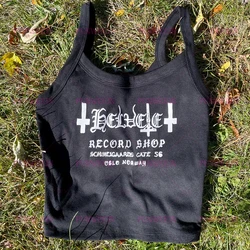 Sweetheart Helvete Rock Goth Tank Top Harajuku Vinatge Suicideboys Black Metal Death Punk Summer Chic Y2K Club Grunge Streetwear